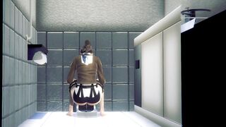 Attack On Titan Hentai - Sasha recorded while peeing