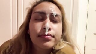 Blonde Latina Fucked Hard Thick Cumshot on Face