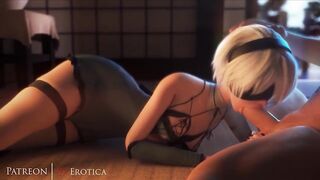 NieR:Automata 3D porn: 2B blowjob