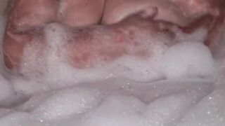 Granny BBW Lady takes a bath and shows big boobs and ass.