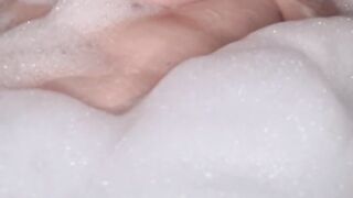 Granny BBW Lady takes a bath and shows big boobs and ass.