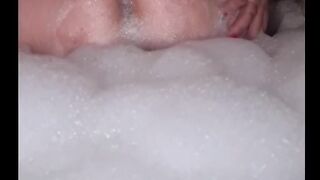 Granny BBW Lady takes a bath and shows big boobs and ass.