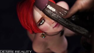 The Witcher Triss jugando con una enorme polla negra - Hentai Sin Censura (Hot MILF, Creampie) by Desire Reality