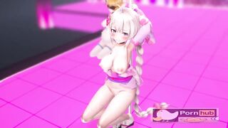 mmd r18 Big tits Akari chan crouching dance ahegao babe 3d hentai