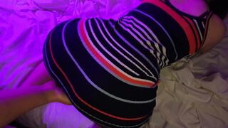 my boyfriend rubs his big dick on my big ass