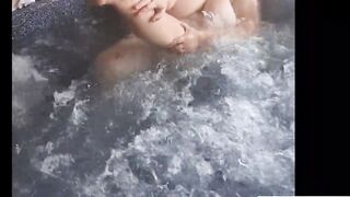 Naked BBW Granny Step Mom takes hot jacuzzi bath. Big breasts and hot ass.