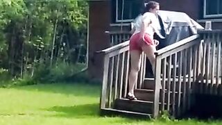 Twerking my delicious big Ass while my nosy neighbors watch