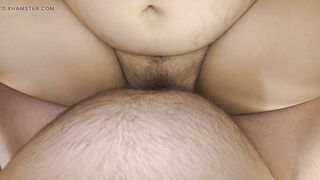 Cheating wife with a hairy pussy gets a huge creampie inside her fertile womb! POV sex- Milky Mari