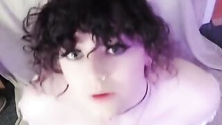 Goth femboy compilation, Nuni gives you a POV blowjob, rides a dildo, and does a dildo blowbang