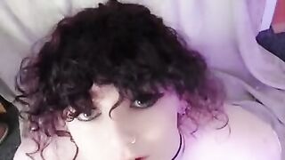 Goth femboy compilation, Nuni gives you a POV blowjob, rides a dildo, and does a dildo blowbang