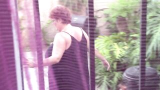 Spying on my Big Fat Horny Aunt doing the Garden