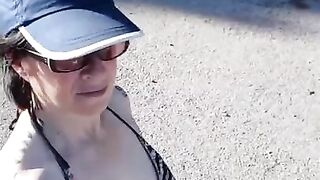 Danger!! Milf sneaking around Government Private Property bouncing tits!! part 5