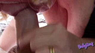 Mom Milf gives a blowjob in front of her husband