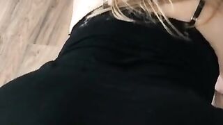 Horny MILF makes herself cum in the kitchen when no one’s home