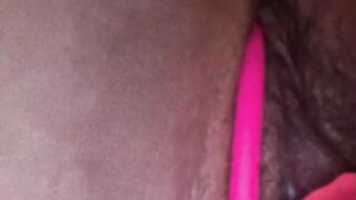 Playing with my pink toy haven't shaved for weeks