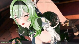 Sound Eula Genshin Impact - GIDDORA - Green Hair Color Edit Smixix