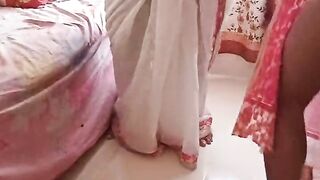 egyptian sexy Slut Granny wear saree when grandson gets hot see her big tits & big ass, then tied her hands & fucks her