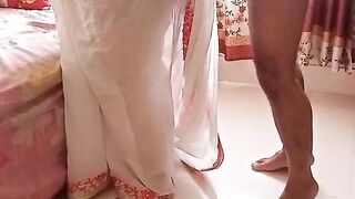 egyptian sexy Slut Granny wear saree when grandson gets hot see her big tits & big ass, then tied her hands & fucks her