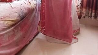 egyptian sexy Slut Granny wear saree when grandson gets hot see her big tits & big ass, then tied her hands & fucks her