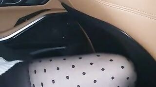 Step son really wants to get sucked in the car, so step mom stop to swallow his sperm