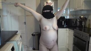 Dancing fully nude in Niqab