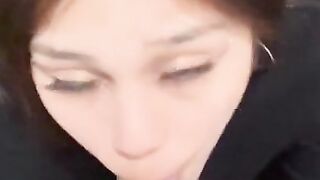 18 years old latina stepsister sucking dick and fucking doggystyle in public bathroom