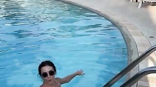 Wanna join me in this pool and fuck me on public?