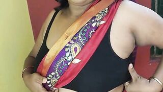 Horny Indian gorgeous stepmom showing her armpit and playing with her pussy closeup