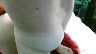 Step brother massaging me, fucking my tight asshole and cumming inside my ass