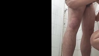 sucking and blowing step brother in shower