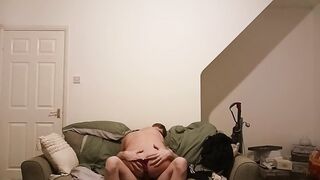 Pregnant Girlfriend Rides Dick on couch