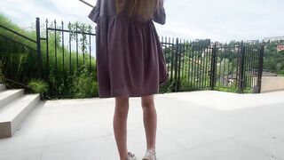 Showing Pussy in Public - Outside Without Panties