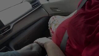 Big ass SSBBW with big tits caught masturbating publicly in car & getting fingered by black guy outdoor