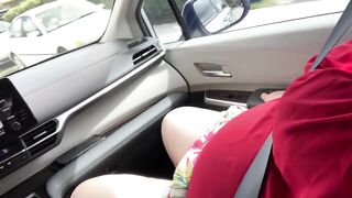 Big ass SSBBW with big tits caught masturbating publicly in car & getting fingered by black guy outdoor