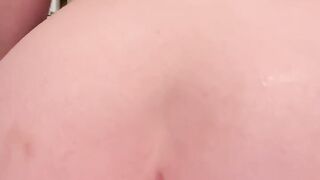 PAWG rides dildo in ass until she cums red haired beauty