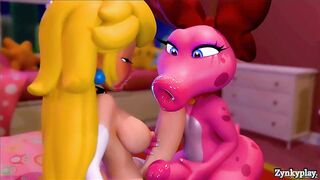 Princess peach futa fucked birdo futa Deepthroat extreme cumshot ass