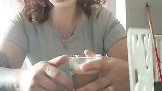 Step mom in restaurant speaking about step son big cock get fucked in front of waiter