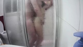 Perfect latina milf fucked hard in the shower. Throat pussy and anal