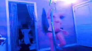 Hot Blonde Pole Dances and Strips and Bares her Perfect Small Tits - Drake song