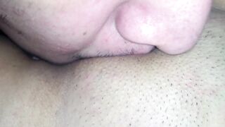 my pussy getting eating rough in extreme close up for my friend while he licks my lips and clitoris