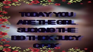 Today you are the girl sucking the big thick juicy cock