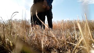 Slutty mother in law sucks my cock after making me cum in the field