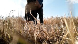 Slutty mother in law sucks my cock after making me cum in the field