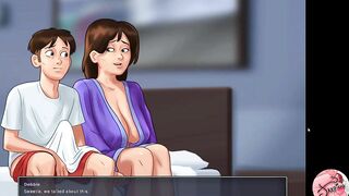 Summertime saga #76 - I masturbate looking at the housewife's tits