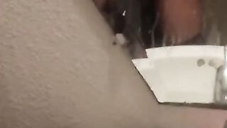 Tx Latina sucks my dick on Toilet