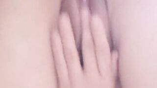 Up close, I'm squirting cum from my pussy on my stepdad's big cock, who fucks me very hard on all fours.