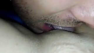 Cuckold Licks Lover's Cum From My Wet Pussy After Sex