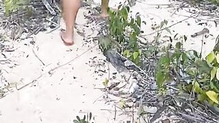 paradisiacal beach in the amazon. butt showing.