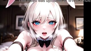 Hot Anime Playboy Bunny Girl (with pussy masturbation ASMR sound!) Uncensored Hentai