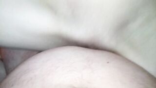 Bent over taking daddy's fat cock then ridding and squirting on his throbbing dick